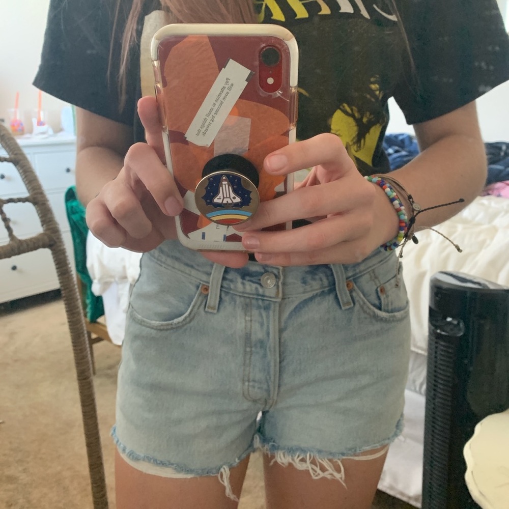 Levi’s 501 light wash denim shorts